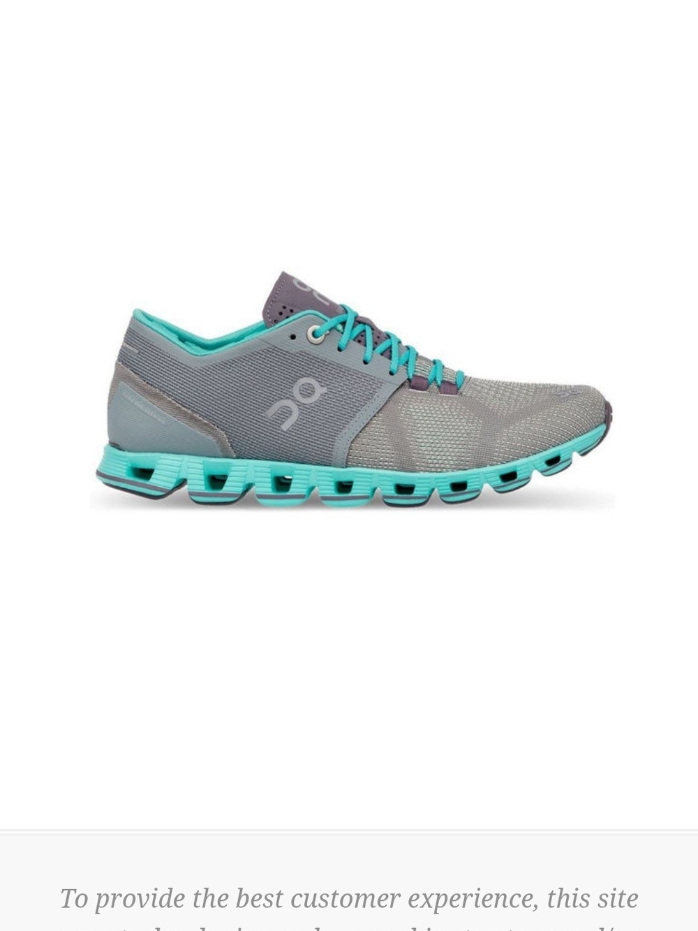 On Running Women's Sneaker in Grey with Teal Accents